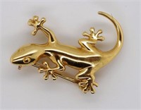 14ct Gold lizard brooch