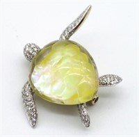 Diamond and rock crystal turtle brooch by Paspaley