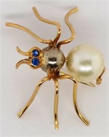 18ct gold spider brooch