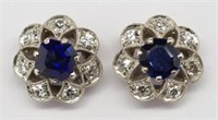 Antique Australian sapphire and diamond earrings