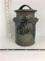 Signed Pottery Crock with Lid