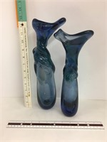 Pair Blown Glass Decor- Signed
