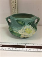Roseville Vase with Flower Frog- Signed