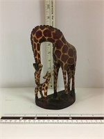 Hand Carved Mother & Baby Giraffe