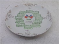 1908 Calendar Ceramic Plate w/ American Flags