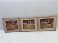 (3) 1950's Era College Football Players in Orig
