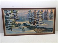 Framed Oil / Canvas Winter Scene