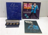 Elvis Lot  Books & (4) Coins from Vegas