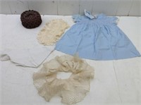 Vtg/Atq Child's Dress/ Lace "Bread"/ Small Wicker