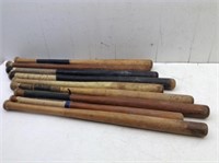 (9) Vtg Wood Baseball Bats w/ Bag