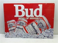 Budweiser Aluminum Sign  Has(2) Holes 36 x 25