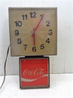 Vtg Coca Cola Lighted Clock   Clock Working