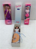 (3) Boxed Barbies  1995 - 1996 w/ Little Debbie