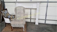 Fireplace Mantle, 2 Upholstered Project Chairs