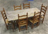 6 Hinckle Chairs and Farm house table