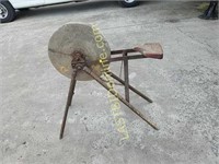 Vintage grinding wheel on stand
