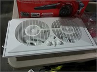 65-watt 9 In. White Reversible Twin Window Fan