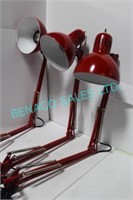 LOT,3X,RED METAL LAMPS (NO BASES TO BE MOUNTED)