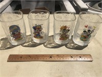 Set of 4 Mickey Mouse Disney Glasses