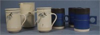 Five Australian pottery coffee mugs