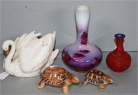 Goebel swan form vase