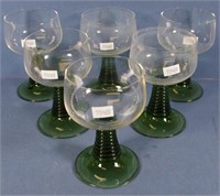 Set of 6 retro wine glasses