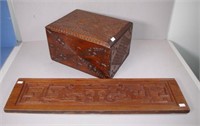Vintage carved wood box