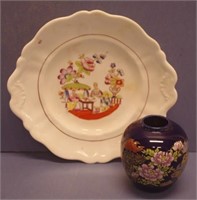 Victorian chinoiserie cake plate