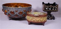 Three various vintage glass tableware items