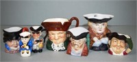 Collection seven various toby jugs