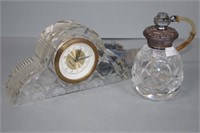 Two various cut crystal dressing table pieces