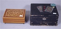 Two various vintage card boxes