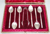 Boxed set of silver plate spoons