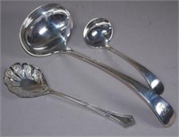 Three vintage pieces silver plate serving cutlery