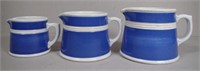 Set of 3 graduated jugs by Fowler Ware