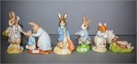 Five assorted Beatrix Potter figures
