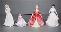 Four various Royal Doulton lady figurines