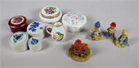 Six various ceramic lidded small bowls