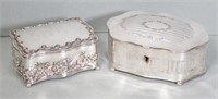 Two vintage American silver plated jewellery boxes