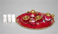 Eight piece miniature Limoges tea set