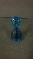 Blue Glass Cat  Paperweight