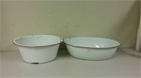 2 Old Enamel Pans