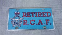 Retired Royal Canadian Air Force License Plate
