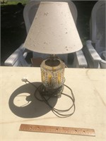 Vintage Clear & Yellow Glass Table Lamp