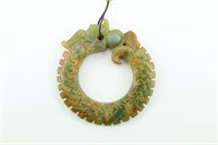 Carved Jade Dragon Disc/Pendant