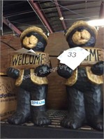 1 LOT 2 WELCOME BEAR STATUES