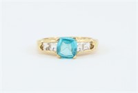 Blue Topaz 14K Gold Ring