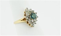Blue Diamond 10K Gold Ring