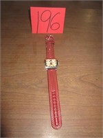 RED WRIST WATCH  WITH MICKEY MOUSE EST 1928