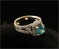 Stunning Ladies Blue Diamond Ring Set